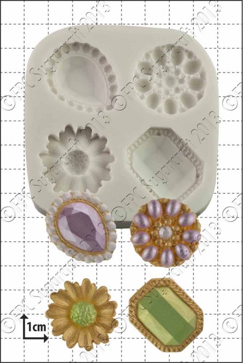 'Jewelled Brooches' Silicone Mould